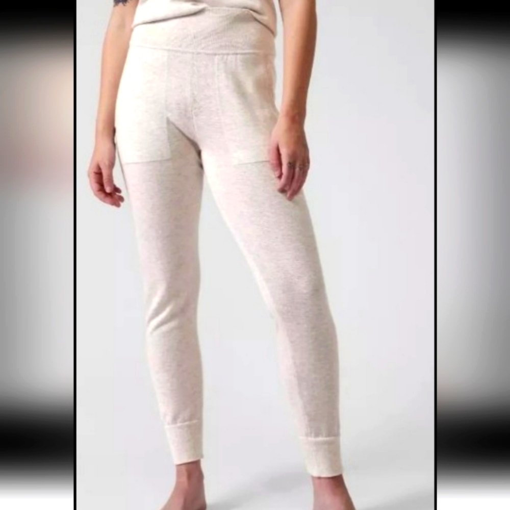 #0356 NEW 1X/2ATHLETA Oatmeal JOGGER w/Pckts 18"-26.5"Wst 17"Rise 30"Insm SOFT!